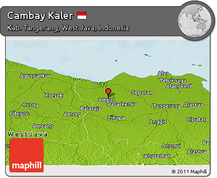 Physical Panoramic Map of Cambay Kaler