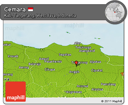 Physical Panoramic Map of Cemara