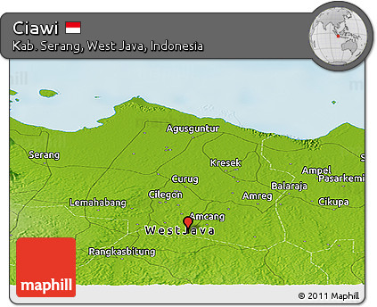 Physical Panoramic Map of Ciawi