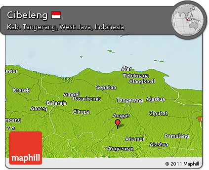 Physical Panoramic Map of Cibeleng