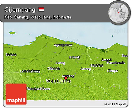 Physical Panoramic Map of Cijampang