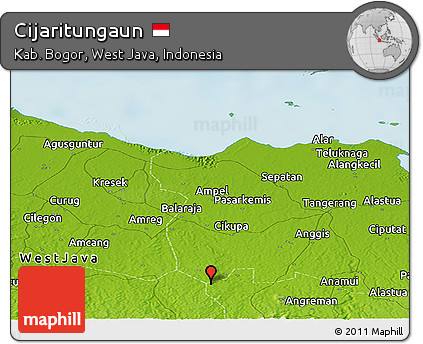 Physical Panoramic Map of Cijaritungaun