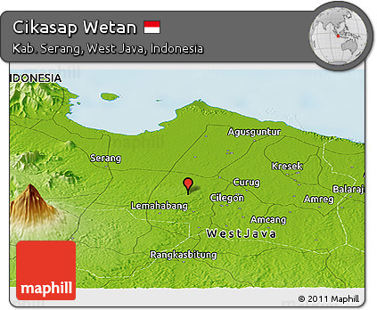 Physical Panoramic Map of Cikasap Wetan
