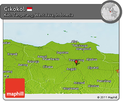 Physical Panoramic Map of Cikokol