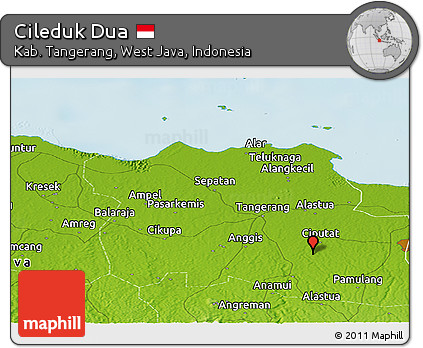 Physical Panoramic Map of Cileduk Dua