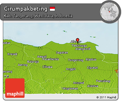 Physical Panoramic Map of Cirumpakbeting