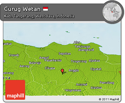 Physical Panoramic Map of Curug Wetan