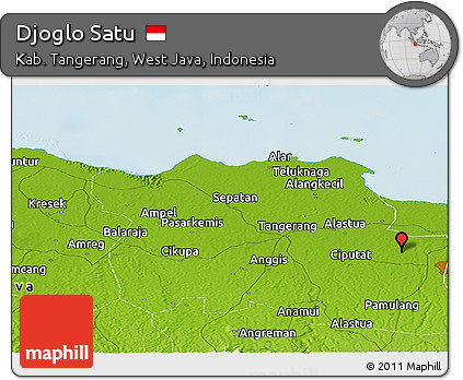 Physical Panoramic Map of Djoglo Satu