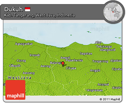 Physical Panoramic Map of Dukuh