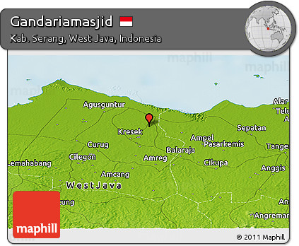 Physical Panoramic Map of Gandariamasjid