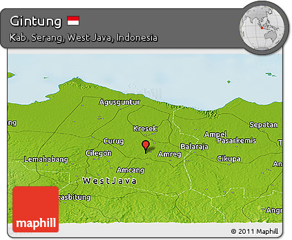 Physical Panoramic Map of Gintung