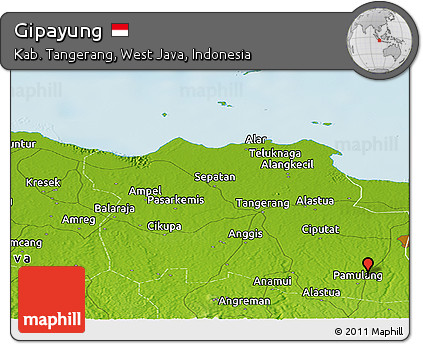 Physical Panoramic Map of Gipayung