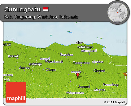Physical Panoramic Map of Gunungbatu