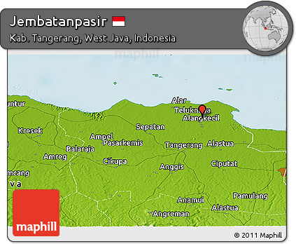 Physical Panoramic Map of Jembatanpasir