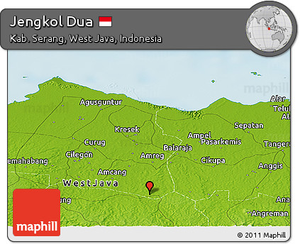 Physical Panoramic Map of Jengkol Dua