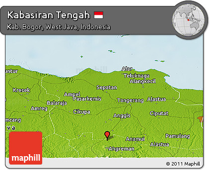 Physical Panoramic Map of Kabasiran Tengah