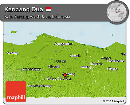 Physical Panoramic Map of Kandang Dua