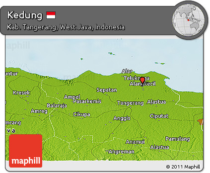 Physical Panoramic Map of Kedung