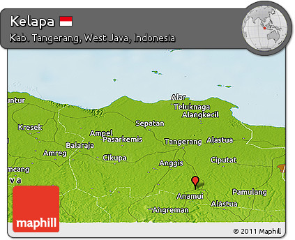 Physical Panoramic Map of Kelapa