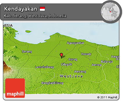 Physical Panoramic Map of Kendayakan