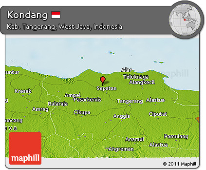 Physical Panoramic Map of Kondang
