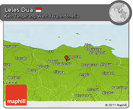 Physical Panoramic Map of Leles Dua
