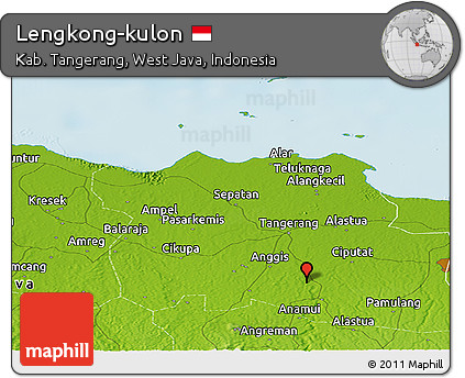 Physical Panoramic Map of Lengkong-kulon