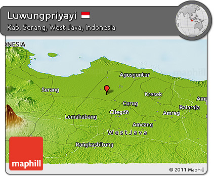 Physical Panoramic Map of Luwungpriyayi