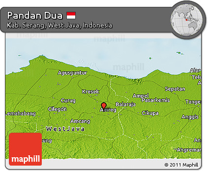 Physical Panoramic Map of Pandan Dua