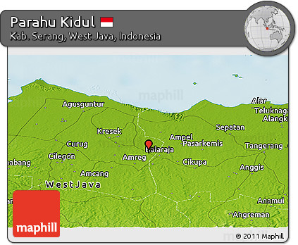 Physical Panoramic Map of Parahu Kidul