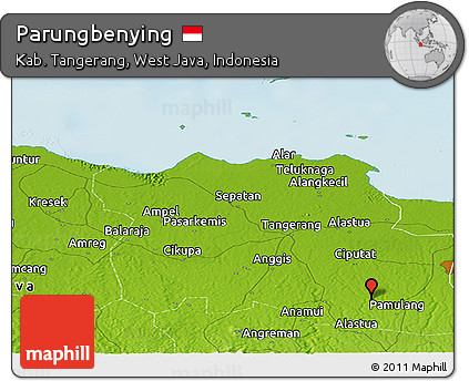 Physical Panoramic Map of Parungbenying
