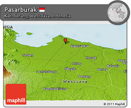 Physical Panoramic Map of Pasarburak