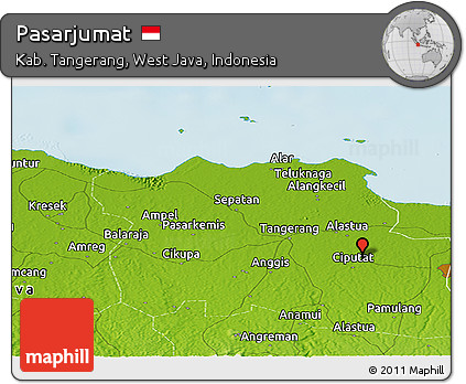 Physical Panoramic Map of Pasarjumat