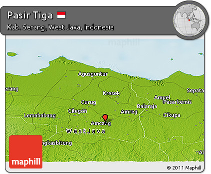 Physical Panoramic Map of Pasir Tiga