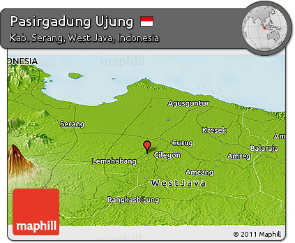 Physical Panoramic Map of Pasirgadung Ujung
