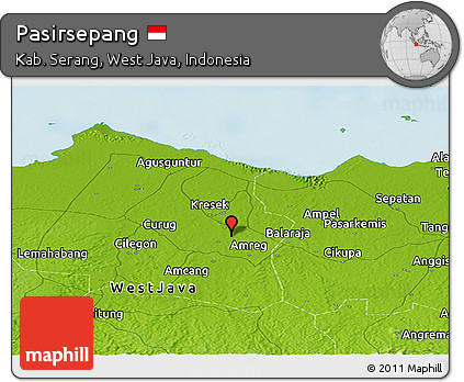 Physical Panoramic Map of Pasirsepang