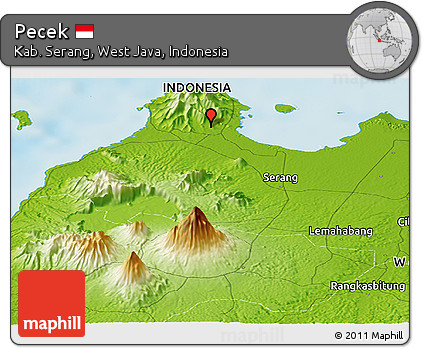 Physical Panoramic Map of Pecek