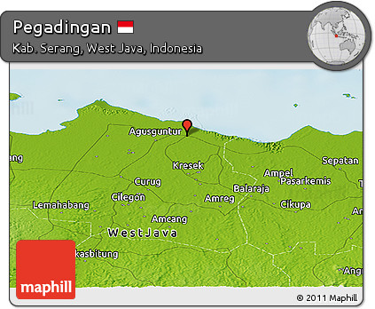 Physical Panoramic Map of Pegadingan