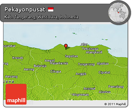Physical Panoramic Map of Pekayonpusat