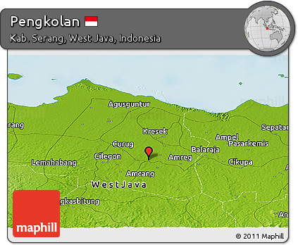 Physical Panoramic Map of Pengkolan