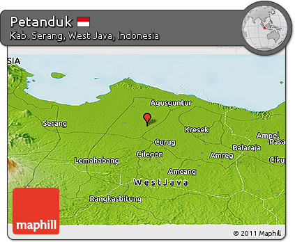 Physical Panoramic Map of Petanduk