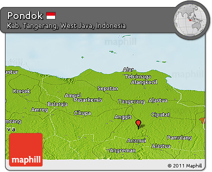 Physical Panoramic Map of Pondok
