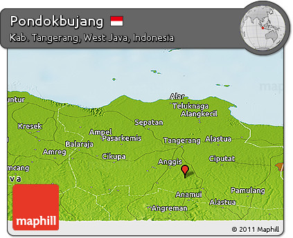 Physical Panoramic Map of Pondokbujang