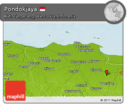 Physical Panoramic Map of Pondokjaya