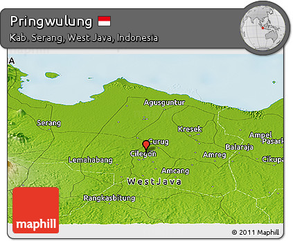 Physical Panoramic Map of Pringwulung