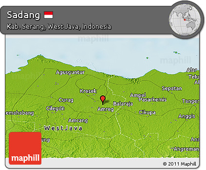 Physical Panoramic Map of Sadang