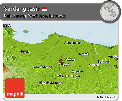 Physical Panoramic Map of Serdangpasir