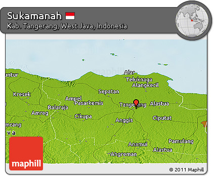 Physical Panoramic Map of Sukamanah