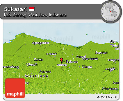 Physical Panoramic Map of Sukasari