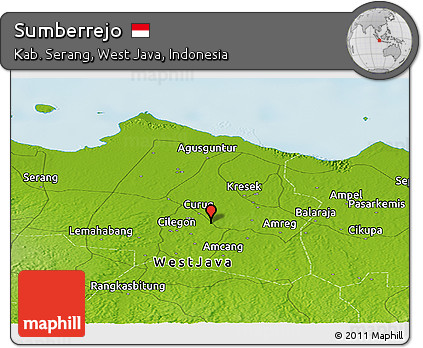Physical Panoramic Map of Sumberrejo